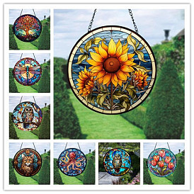 Colorful Glass Decorative Pendant European Retro Acrylic Hanging Decoration