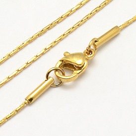 Unisexe unique de 304 acier inoxydable colliers de chaîne de perles, avec fermoirs mousquetons, 17.7 pouces (449 mm), 1mm