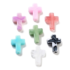 Acrylic Beads, Cross, Imitation Gemstone