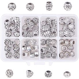 Alloy European Beads, Large Hole Beads, Rondelle & Heart & Barrel