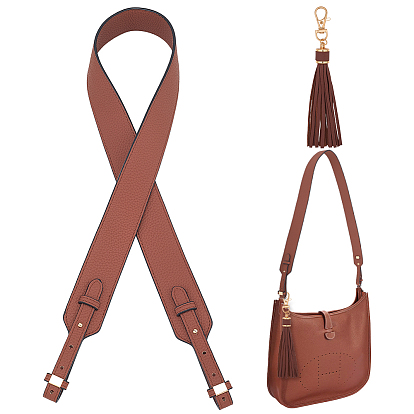 1Регулируемые ремни для сумки из искусственной кожи, с 1шт. подвесками-кисточками из искусственной кожи, замена мешка