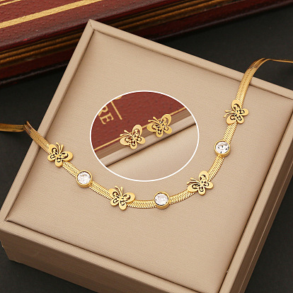 Fashion Butterfly Necklace Elephant Stainless Steel Collarbone Chain Heart Pendant N1095