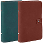 2pcs 2 colores Cubiertas rectangulares de imitación de cuero para cuadernos de hojas sueltas, para material de oficina escolar