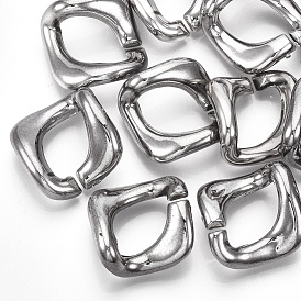 UV Plating ABS Plastic Linking Rings, Quick Link Connectors, For Curb Chains Making, Unwelded, Twist