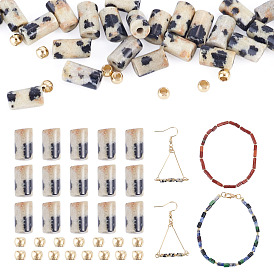 DIY Jewelry Making Kits, including 30Pcs Natural Gemstone Beads and 15Pcs Brass Beads