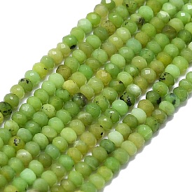 Natural Jade Beads Strands, Faceted, Rondelle