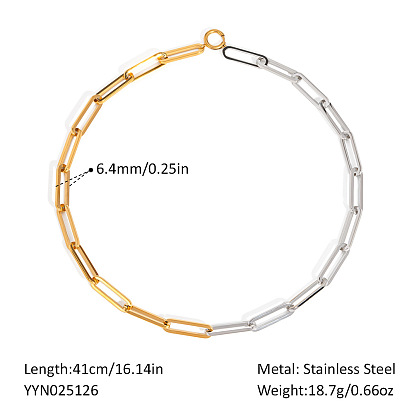 Европейские 6.4мм 304 цепочки-скрепки из нержавеющей стали для женщин
