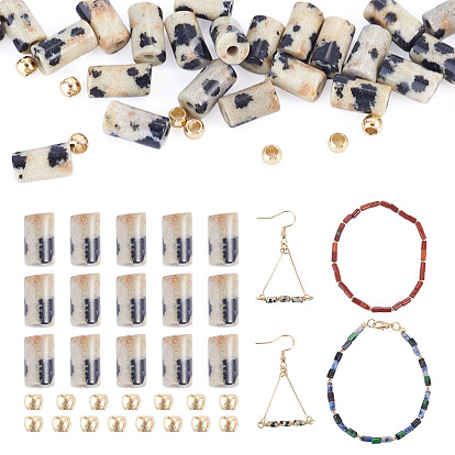 DIY Jewelry Making Kits, including 30Pcs Natural Gemstone Beads and 15Pcs Brass Beads