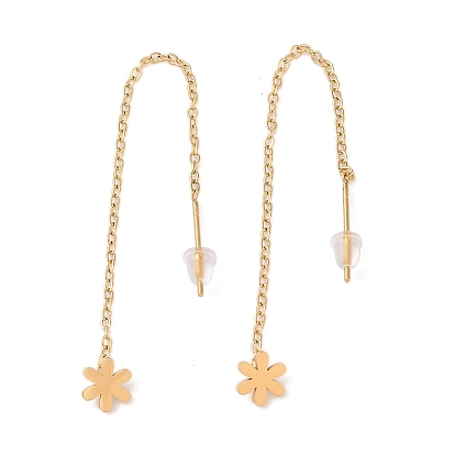 304 из нержавеющей стали серьги, для женщин, вакуумное покрытие pvd, цветок