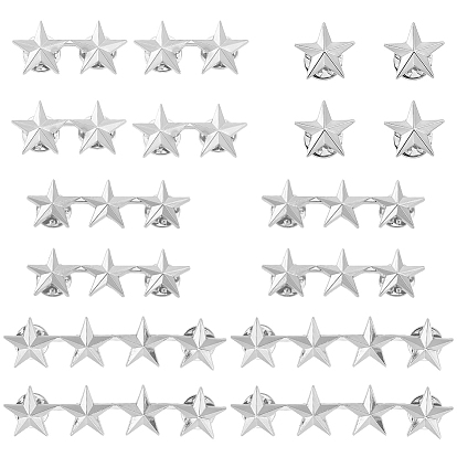 16 шт. 4 стили броши в форме звезды из цинкового сплава, Лацкан