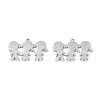 201 Stainless Steel Pendants, Girl & Boy