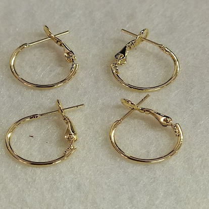Pendientes de aro de latón, el color plateado de plata, sin níquel