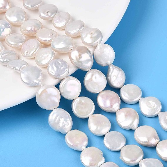 Натуральный жемчуг в стиле барокко кеши, зарождающаяся жемчужина, плоско-круглые