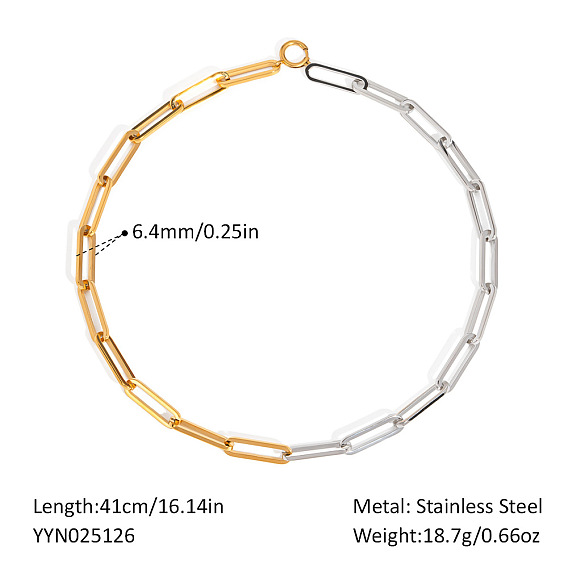 Европейские 6.4мм 304 цепочки-скрепки из нержавеющей стали для женщин
