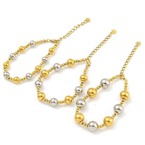 304 женские браслеты из нержавеющей стали и 201 из нержавеющей стали с круглыми бусинами