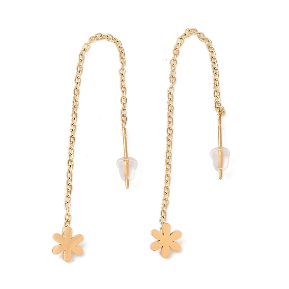 304 из нержавеющей стали серьги, для женщин, вакуумное покрытие pvd, цветок