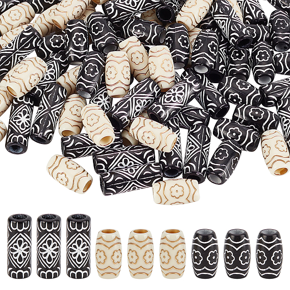 Plastic Dreadlocks Braiding Beads, for Hair Styling, Barrel