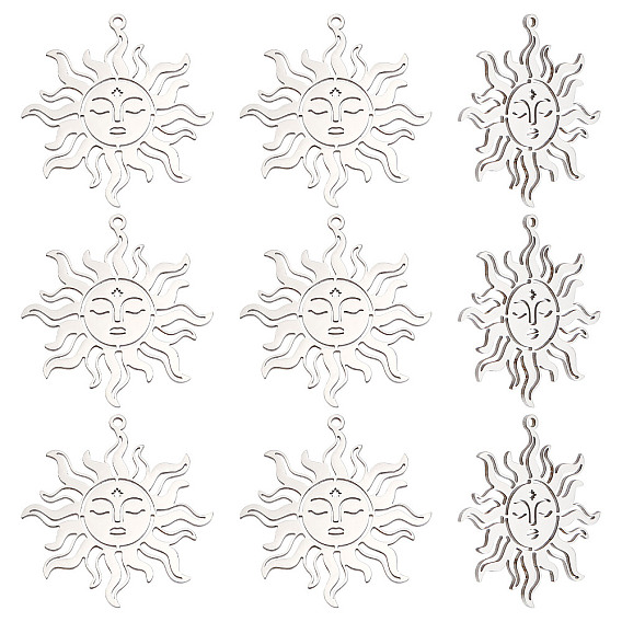 10 шт. 201 подвески из нержавеющей стали, лазерная резка, солнце