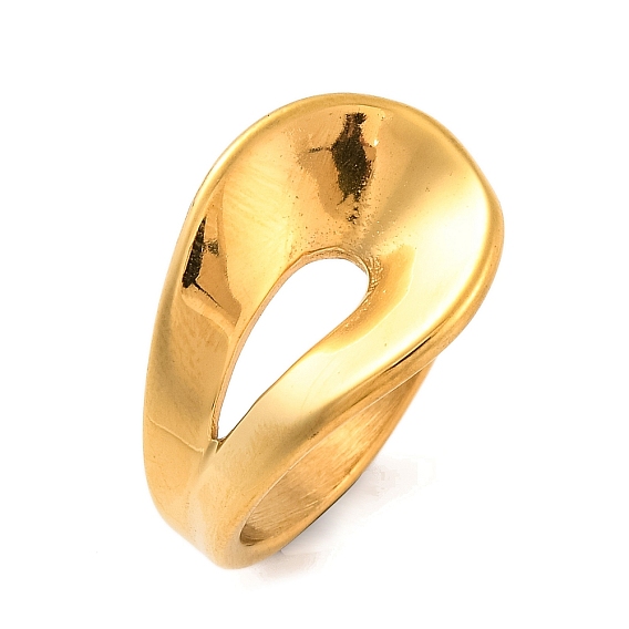 Ионное покрытие (IP) 304 кольца в виде каплевидных пальцев из нержавеющей стали для женщин