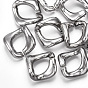 UV Plating ABS Plastic Linking Rings, Quick Link Connectors, For Curb Chains Making, Unwelded, Twist