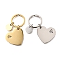 304 брелки из нержавеющей стали, сердце с отпечатками лапы собаки