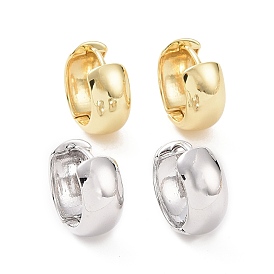 Brass Thick Hoop Earrings for Women