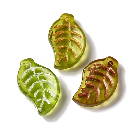  Transparent Petal Lampwork Beads, Leaf