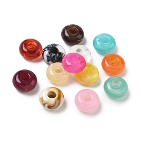 Tow Tone Acrylic Beads, Imitation Gemstone, Rondelle