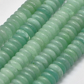 Natural Green Aventurine Heishi Beads Strands, Disc/Flat Round