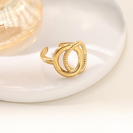 304 из нержавеющей стали манжеты кольца, открытое кольцо для женщин, ионное покрытие (ip)