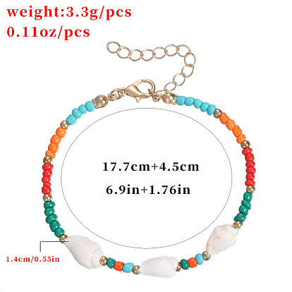 Colorful Pearl and Seashell Bracelet for Women - Elegant Shell Jewelry