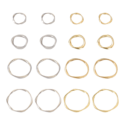 48 шт. 8 стильные соединительные кольца из сплава, Скрученное кольцо