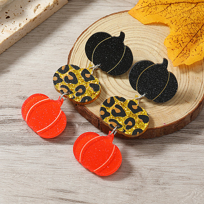 Пасхальные акриловые серьги-подвески, тыква
