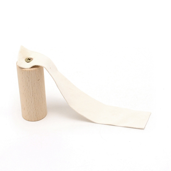 Chamois Pottery Tools Cloth, with Wood Column Handle, for Pottery Trimming Mud Tools