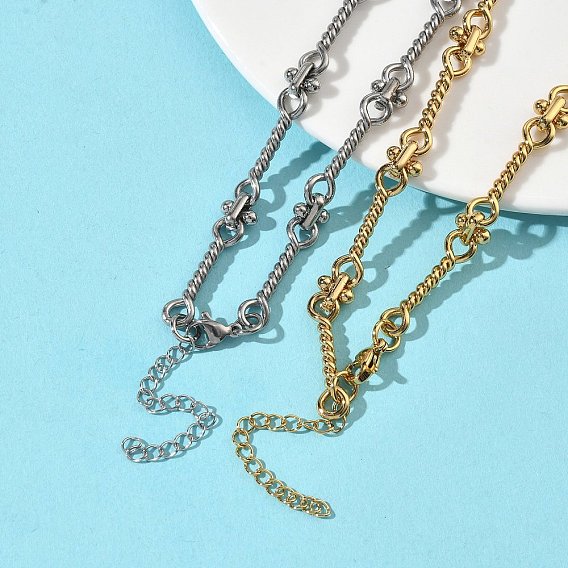 304 Цепочки из нержавеющей стали с витыми звеньями для женщин и мужчин, ионное покрытие (ip)