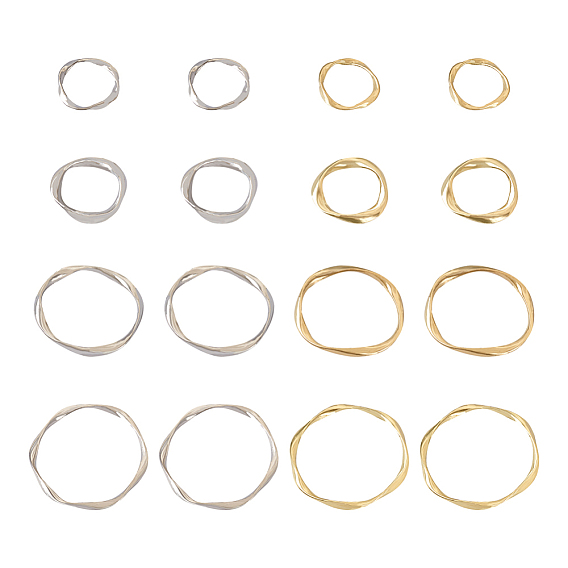 48 шт. 8 стильные соединительные кольца из сплава, Скрученное кольцо