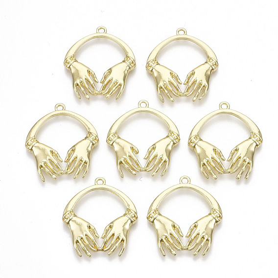 Rack Plating Alloy Pendants, Cadmium Free & Lead Free, Two-Hand