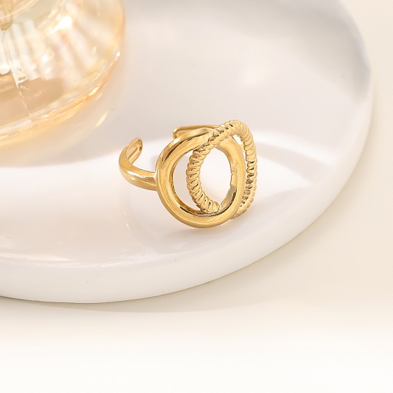 304 из нержавеющей стали манжеты кольца, открытое кольцо для женщин, ионное покрытие (ip)