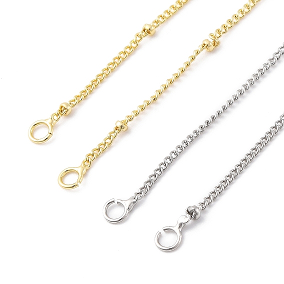 Изготовление латунных спутниковых цепочек-ожерельев, с 304 из нержавеющей стали омара застежками, без свинца и без кадмия, долговечный, стойки покрытие