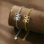 304 Stainless Steel Dog Outline Link Bracelets, Cable Chain Bracelets for Women