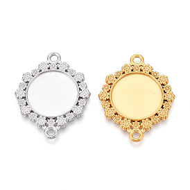 Не тускнеет 304 оправы из нержавеющей стали для кабошонов, цветок с круглым подносом