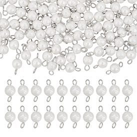 80 шт. морщинистые текстурированные ракушки жемчужные круглые соединительные подвески, с медными петлями, белые