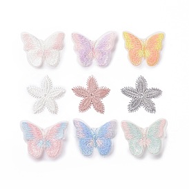 Gorgecraft 90Pcs 9 Color Computerized Embroidery Polyester Cloth Iron On/Sew On Patches, Costume Accessories, Butterfly & Star
