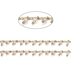 Латунные бисерные цепочки ручной работы, со стеклом и шпулей, пайки, долговечный, круглые