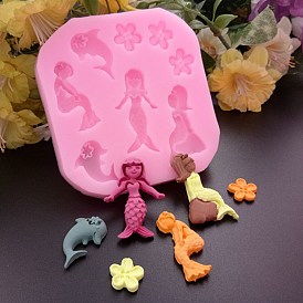 Food Grade Silicone Statue Molds, Fondant Molds, For DIY Cake Decoration, Chocolate, Candy, Portrait Sculpture UV Resin & Epoxy Resin Jewelry Making, Mermaid Theme