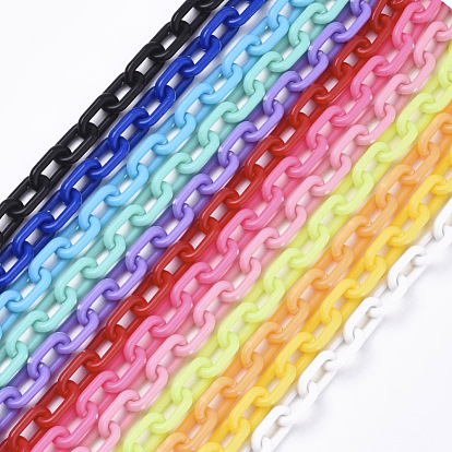 Opaque Acrylic Cable Chains, Oval