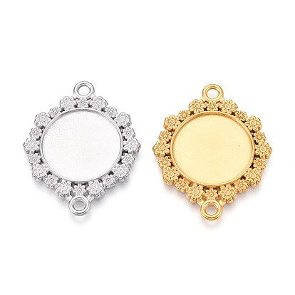 Не тускнеет 304 оправы из нержавеющей стали для кабошонов, цветок с круглым подносом