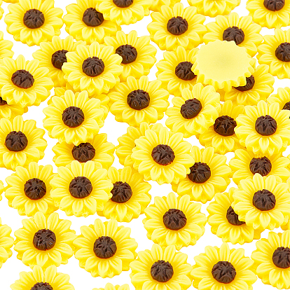 Resin Cabochons, Stripe Resin, Sunflower