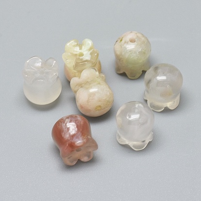 Perles d'agate de fleur de cerisier naturel, fleur