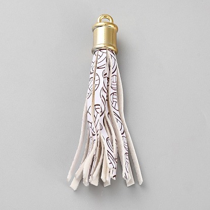 Подвески из искусственной кожи с кисточками, с пластиковым выводом